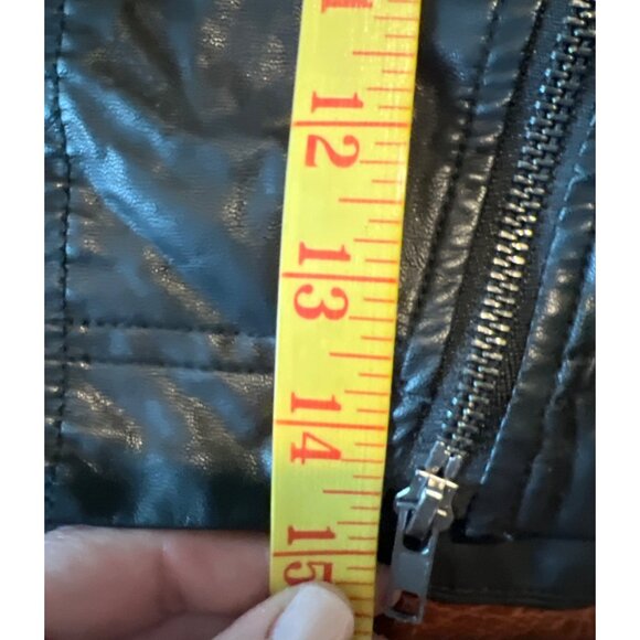 Free People Y2K Mini Skirt Black Belted Faux Leather Short Vegan Lined Size 2 - Picture 3 of 8